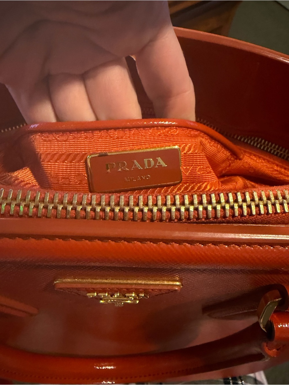 PRICE IS FIRM ! Prada Saffiano Lux Double Handle Satchel - Picture 3 of 16
